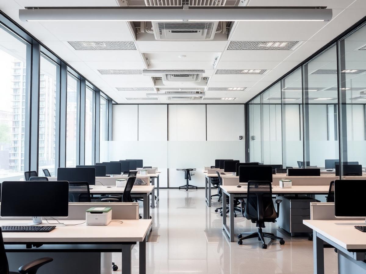 Commercial office cleaning in Long Island & NYC by NovoKlean — sparkling modern workspace after professional cleaning
