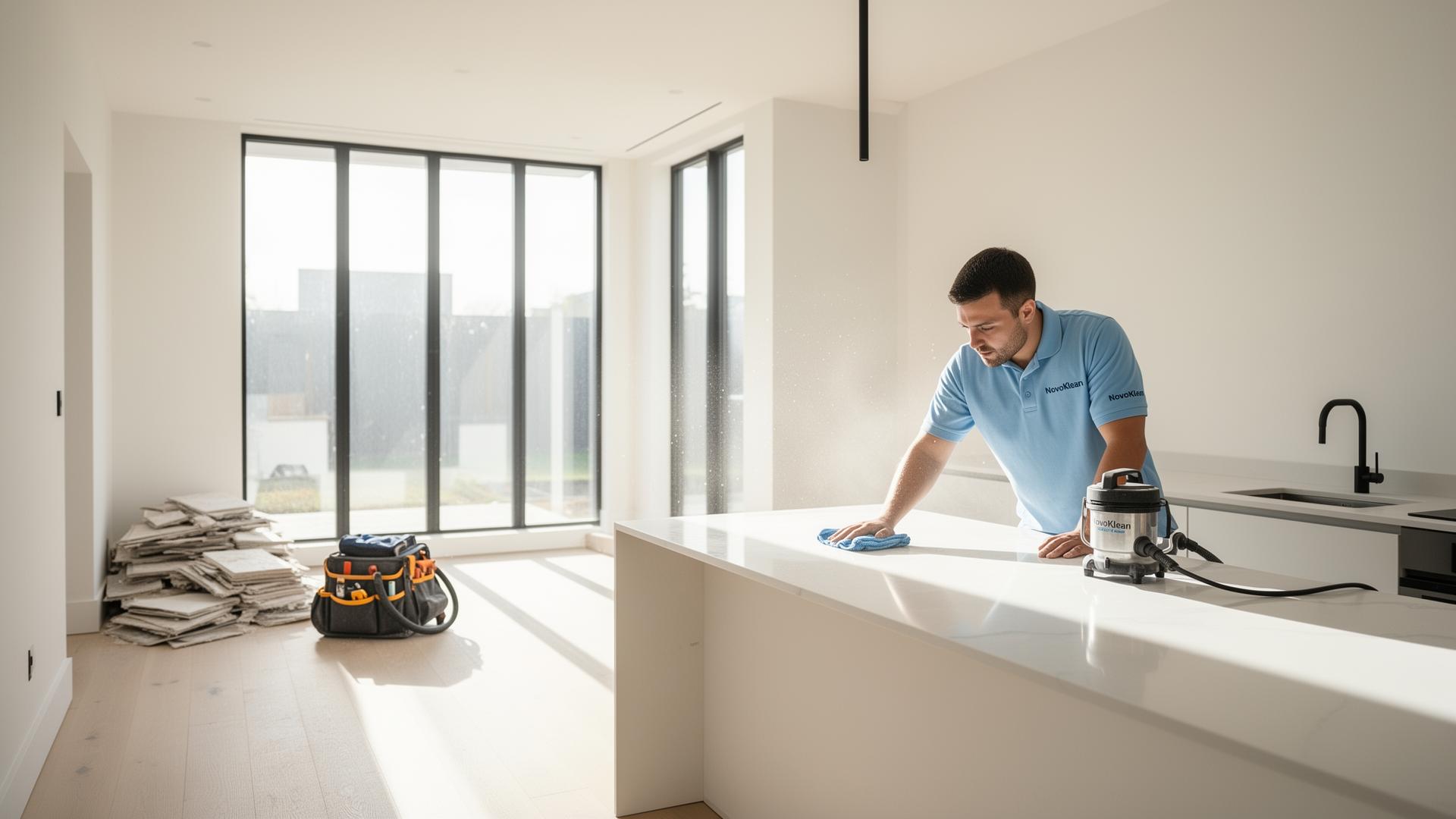 Post-construction cleaning service in Long Island & NYC by NovoKlean — dust and debris removal after renovation